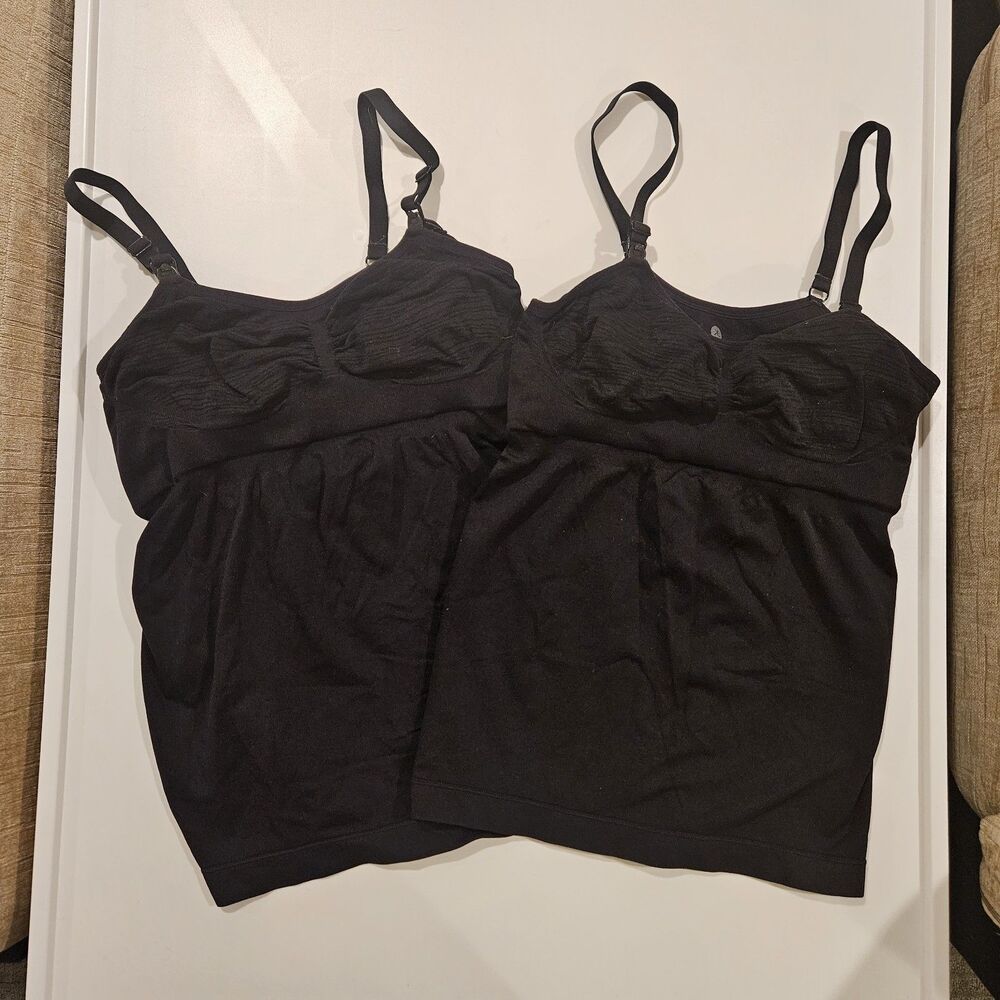 Two Kindred Bravely Sublime Hands-Free Black Pumping Nursing Tanks, Size S/M
